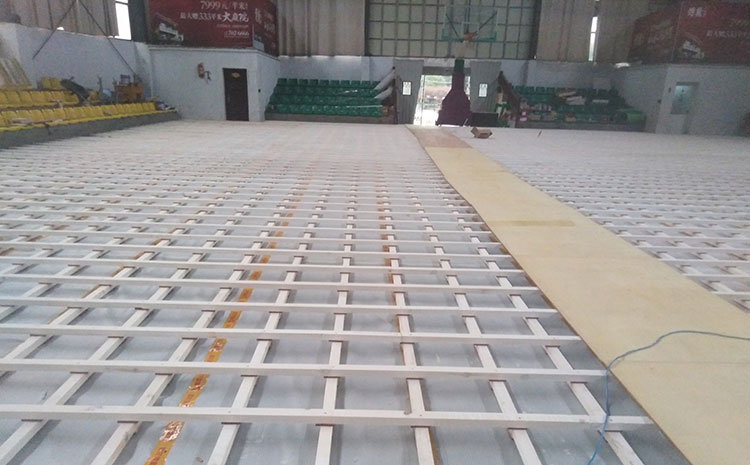 楓樺木體育木地板單層龍骨結構