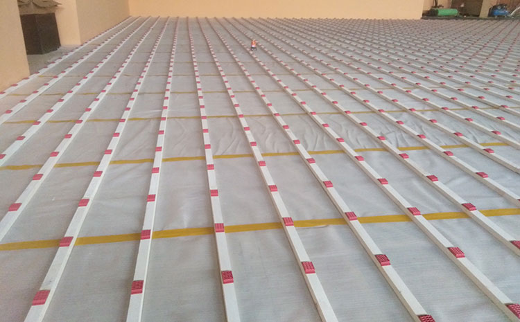 學校籃球場木地板主輔龍骨結構